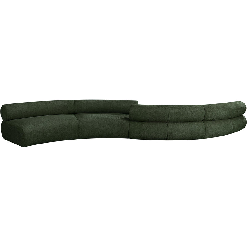 Meridian Bale Green Chenille Fabric Modular Sofa IMAGE 3