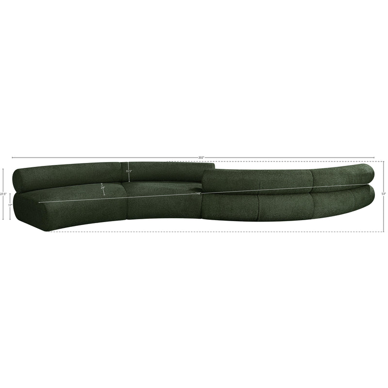 Meridian Bale Green Chenille Fabric Modular Sofa IMAGE 9