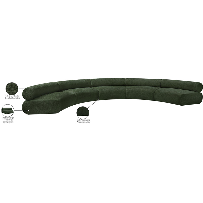 Meridian Bale Green Chenille Fabric Modular Sofa IMAGE 12