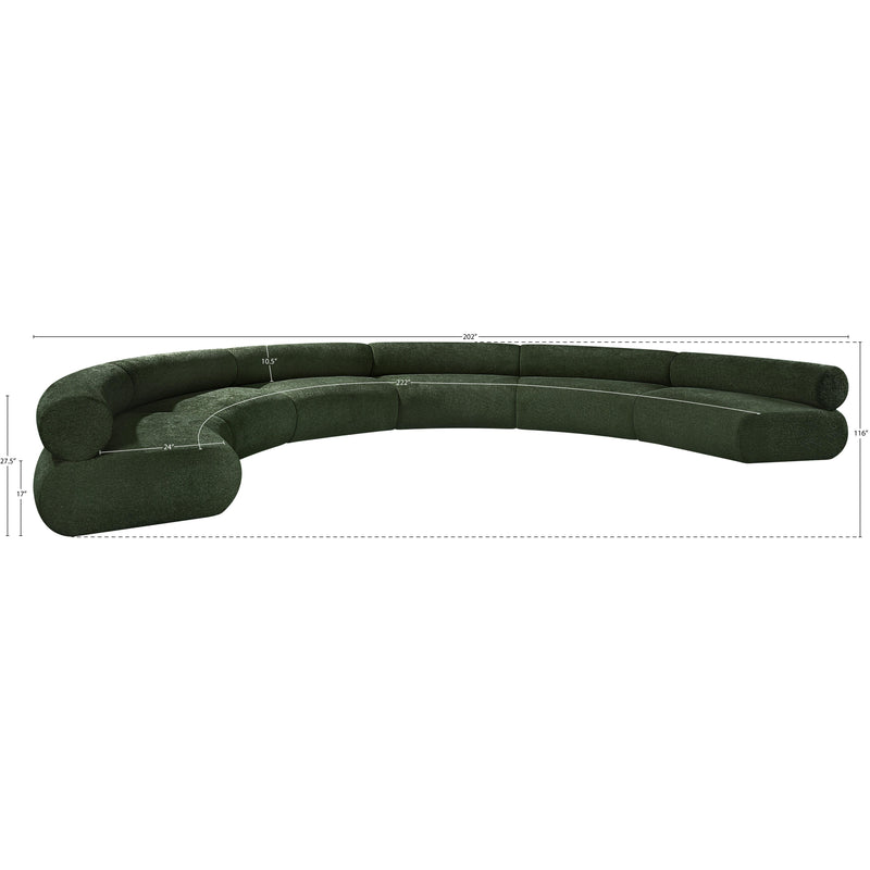 Meridian Bale Green Chenille Fabric Modular Sofa IMAGE 11