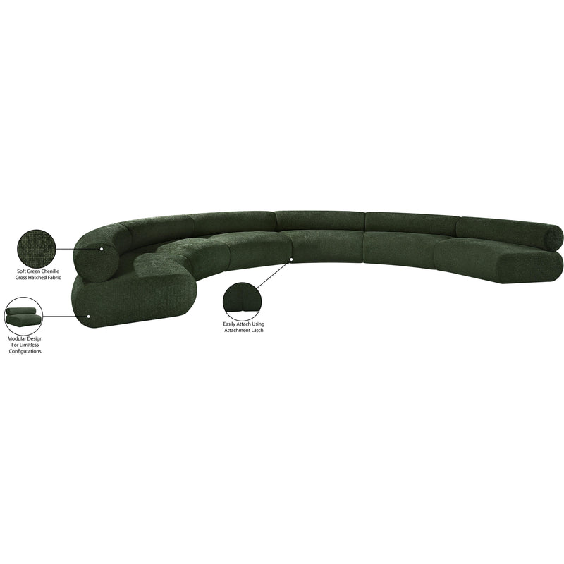 Meridian Bale Green Chenille Fabric Modular Sofa IMAGE 12