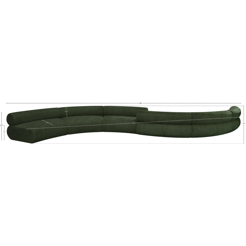 Meridian Bale Green Chenille Fabric Modular Sofa IMAGE 11