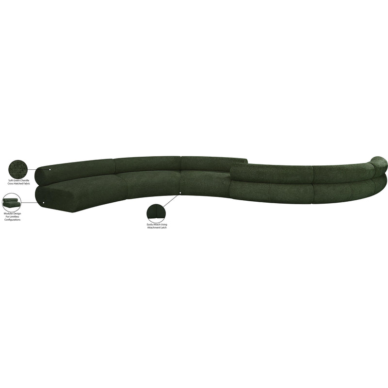 Meridian Bale Green Chenille Fabric Modular Sofa IMAGE 12