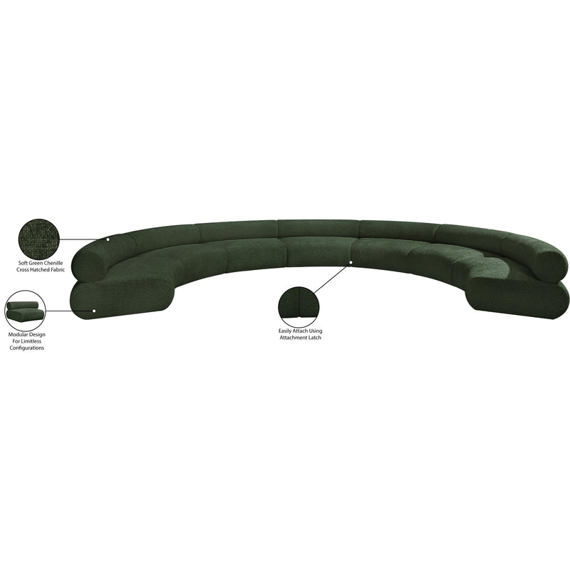 Meridian Bale Green Chenille Fabric Modular Sofa IMAGE 12
