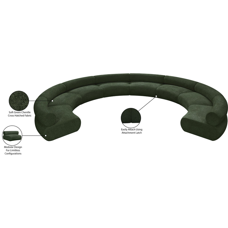 Meridian Bale Green Chenille Fabric Modular Sofa IMAGE 13