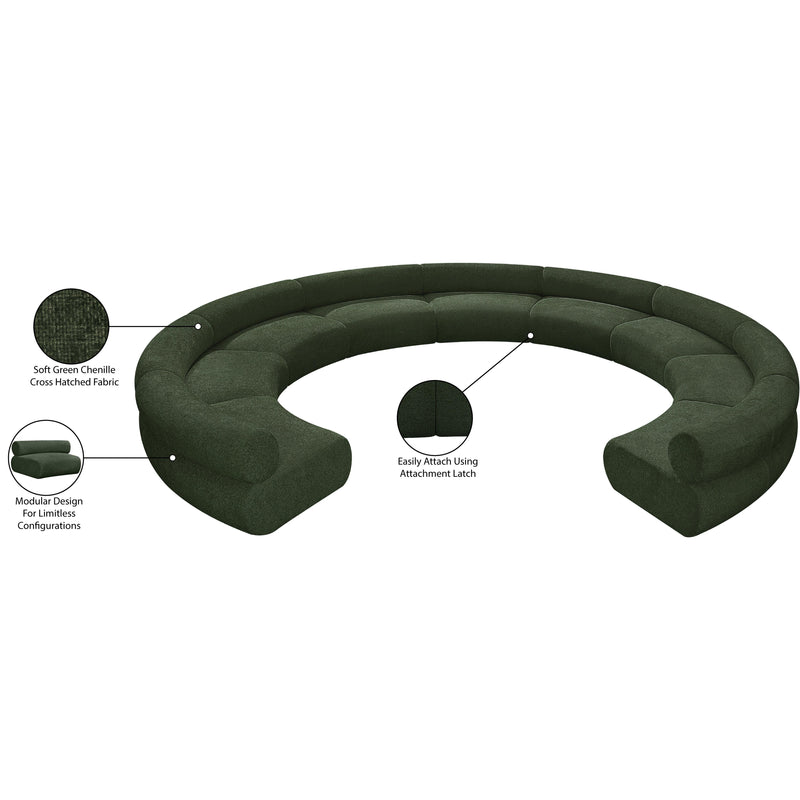 Meridian Bale Green Chenille Fabric Modular Sofa IMAGE 13