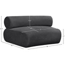 Meridian Bale Grey Chenille Fabric Modular Chair IMAGE 2