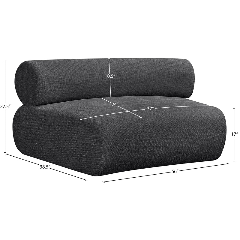 Meridian Bale Grey Chenille Fabric Modular Chair IMAGE 2