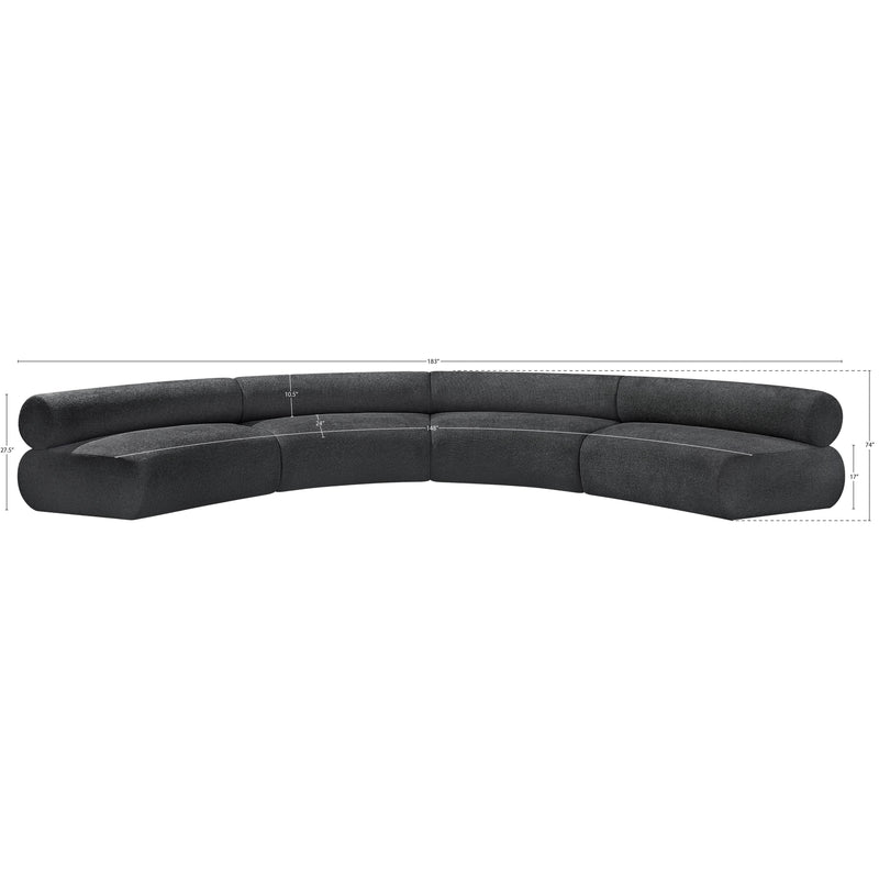 Meridian Bale Grey Chenille Fabric Modular Sofa IMAGE 11