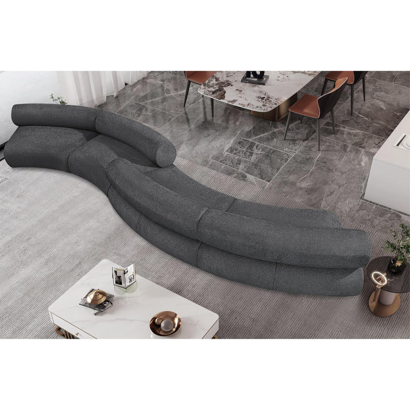 Meridian Bale Grey Chenille Fabric Modular Sofa IMAGE 2