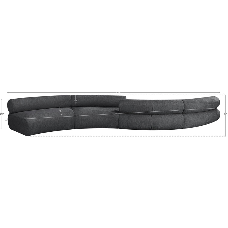 Meridian Bale Grey Chenille Fabric Modular Sofa IMAGE 9