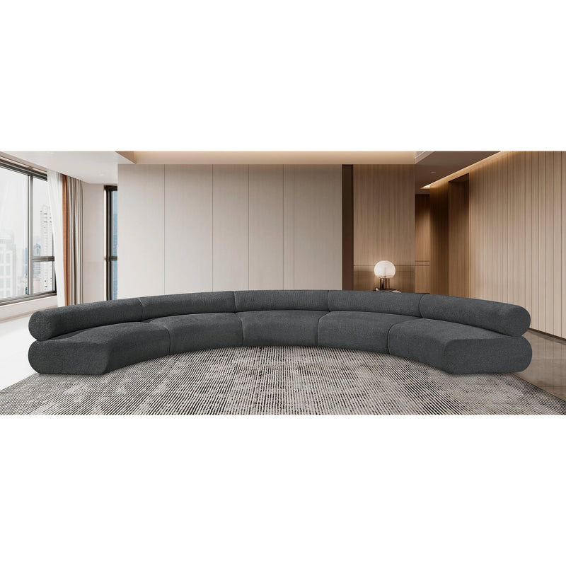 Meridian Bale Grey Chenille Fabric Modular Sofa IMAGE 2