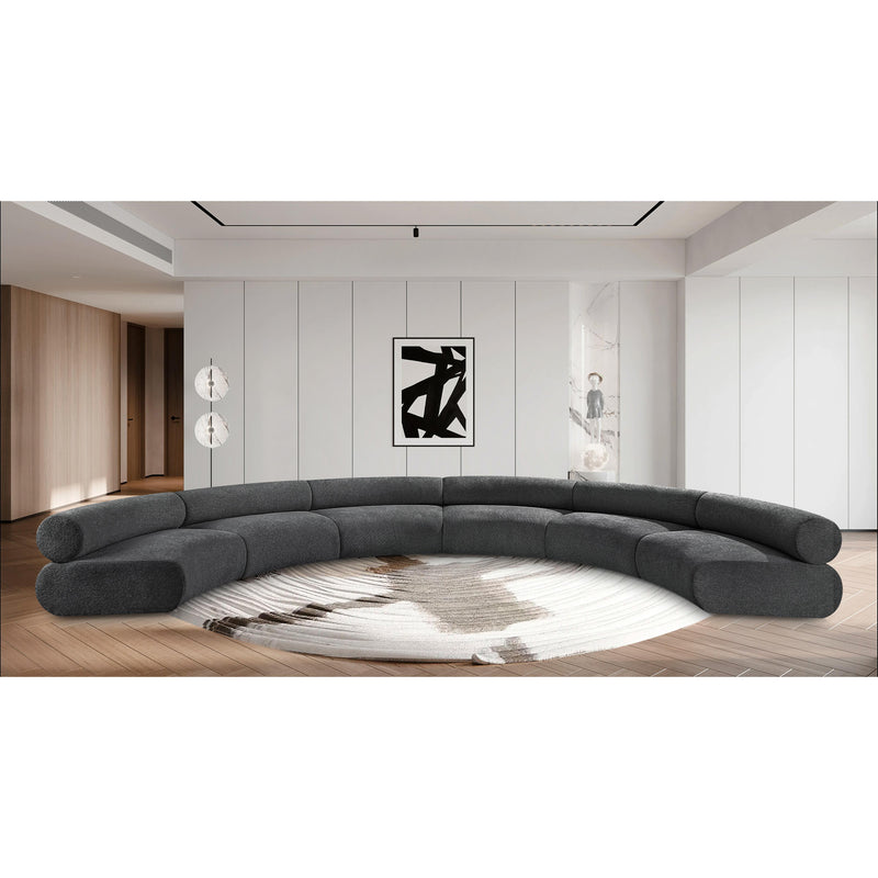 Meridian Bale Grey Chenille Fabric Modular Sofa IMAGE 2