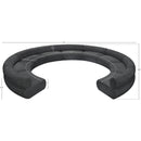 Meridian Bale Grey Chenille Fabric Modular Sofa IMAGE 12