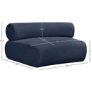 Meridian Bale Navy Chenille Fabric Modular Chair IMAGE 2
