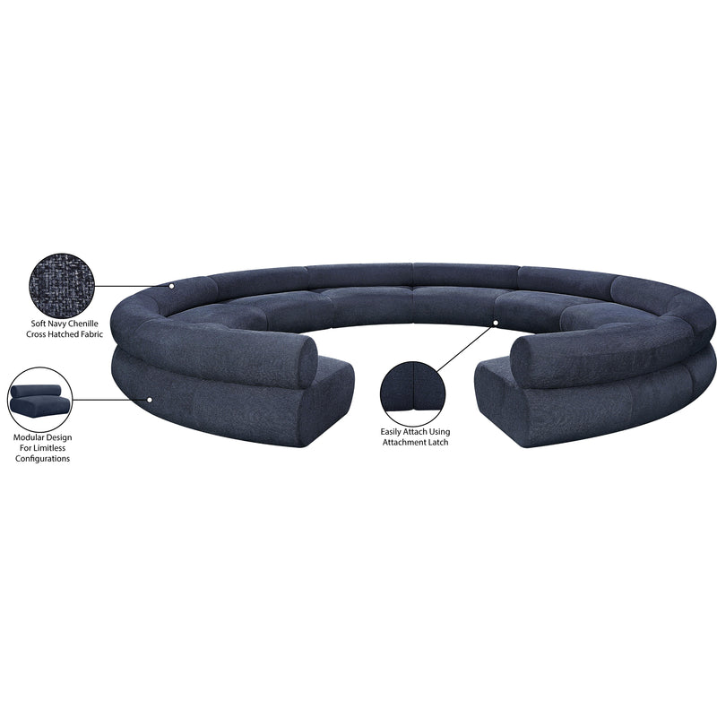 Meridian Bale Navy Chenille Fabric Modular Sofa IMAGE 13