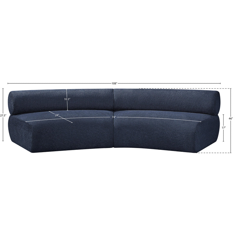 Meridian Bale Navy Chenille Fabric Modular Sofa IMAGE 11