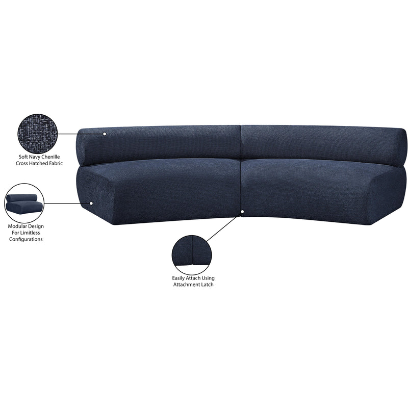 Meridian Bale Navy Chenille Fabric Modular Sofa IMAGE 12