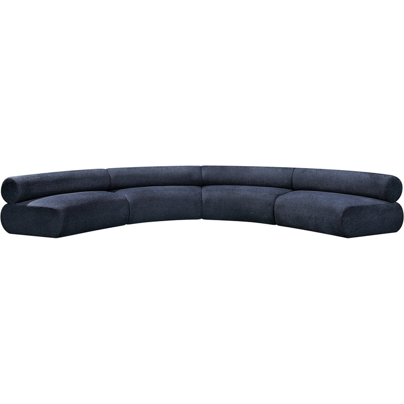 Meridian Bale Navy Chenille Fabric Modular Sofa IMAGE 4