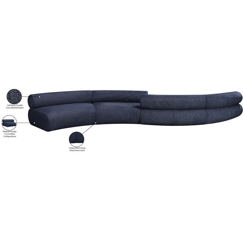 Meridian Bale Navy Chenille Fabric Modular Sofa IMAGE 10