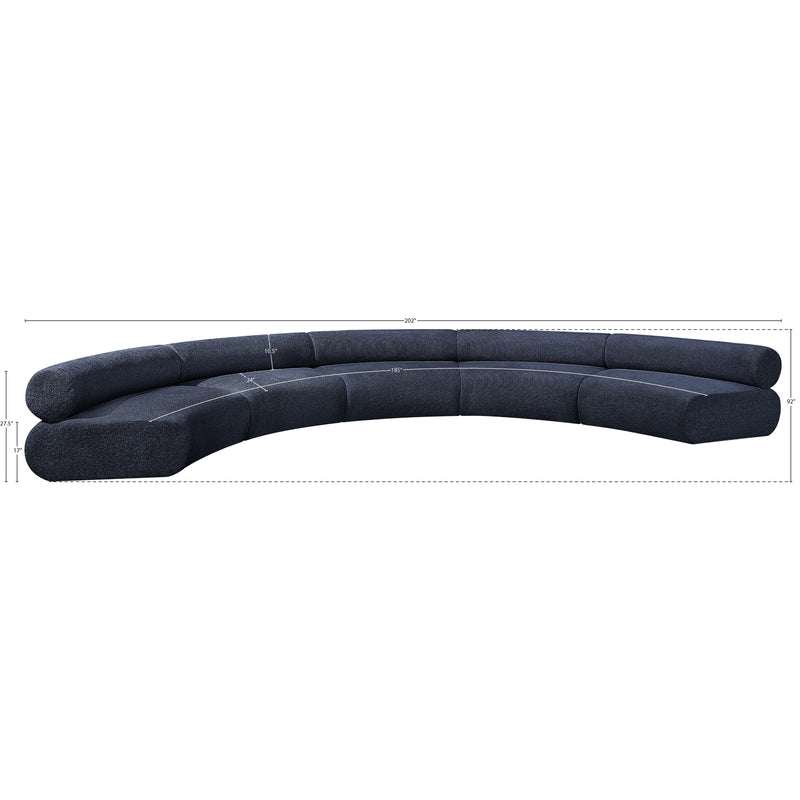 Meridian Bale Navy Chenille Fabric Modular Sofa IMAGE 11
