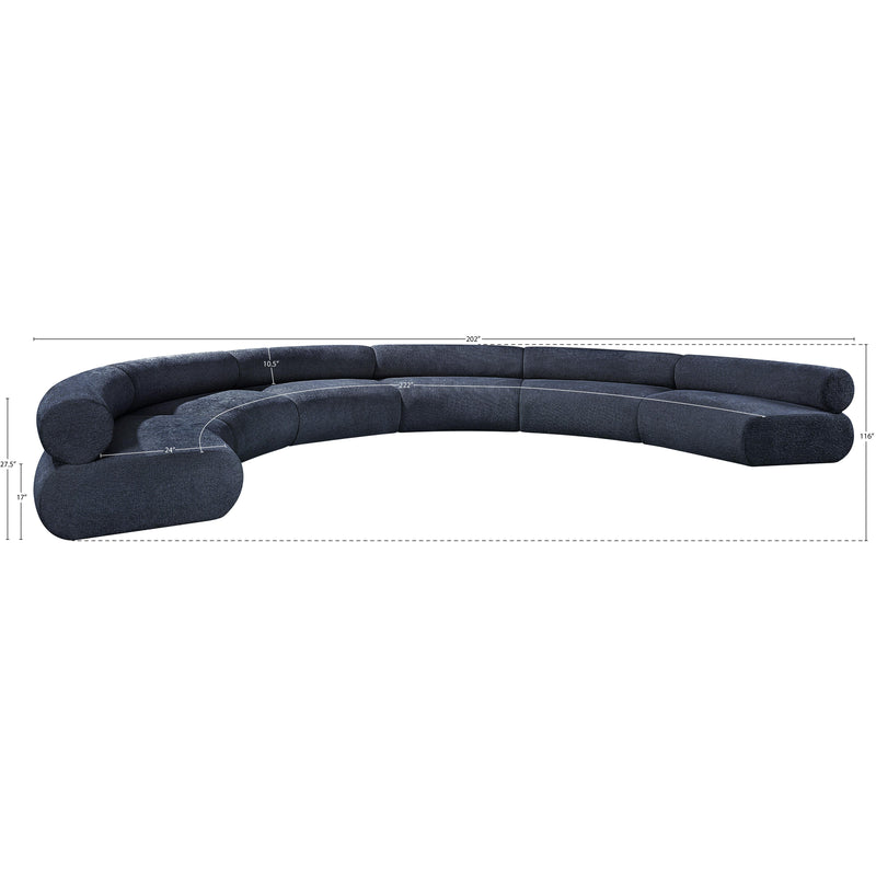 Meridian Bale Navy Chenille Fabric Modular Sofa IMAGE 11