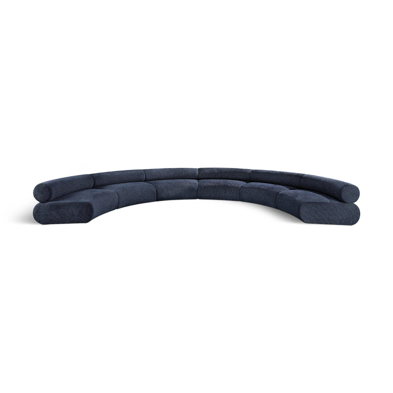 Meridian Bale Navy Chenille Fabric Modular Sofa IMAGE 1