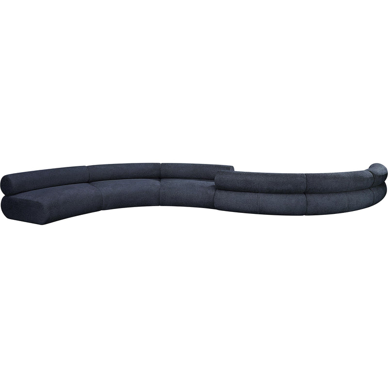 Meridian Bale Navy Chenille Fabric Modular Sofa IMAGE 4