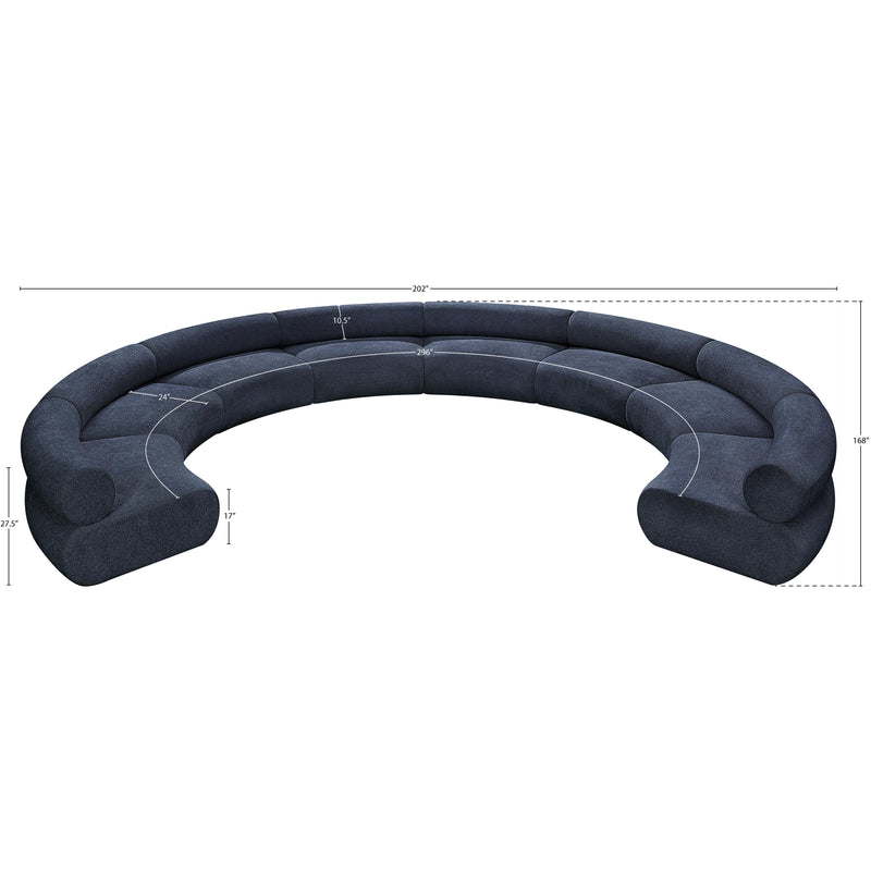 Meridian Bale Navy Chenille Fabric Modular Sofa IMAGE 12