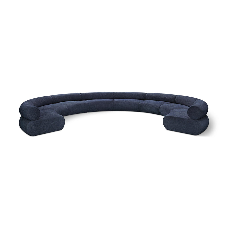 Meridian Bale Navy Chenille Fabric Modular Sofa IMAGE 1