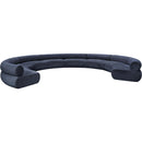 Meridian Bale Navy Chenille Fabric Modular Sofa IMAGE 4