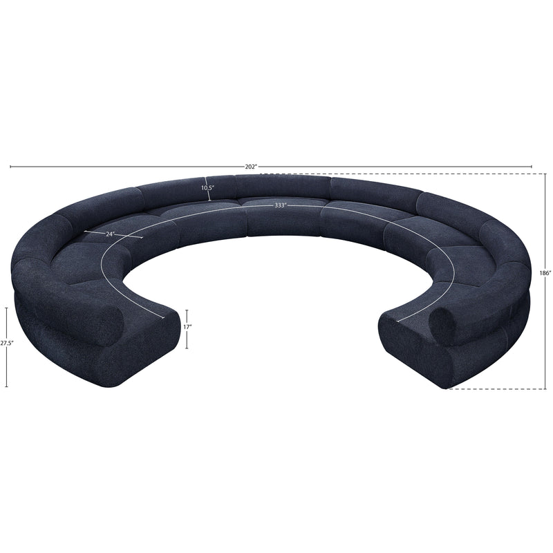 Meridian Bale Navy Chenille Fabric Modular Sofa IMAGE 12