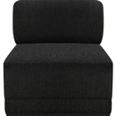 Meridian Ollie Black Boucle Fabric Armless IMAGE 4