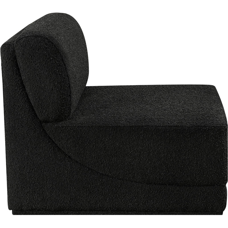 Meridian Ollie Black Boucle Fabric Armless IMAGE 5