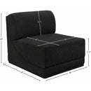 Meridian Ollie Black Boucle Fabric Armless IMAGE 8