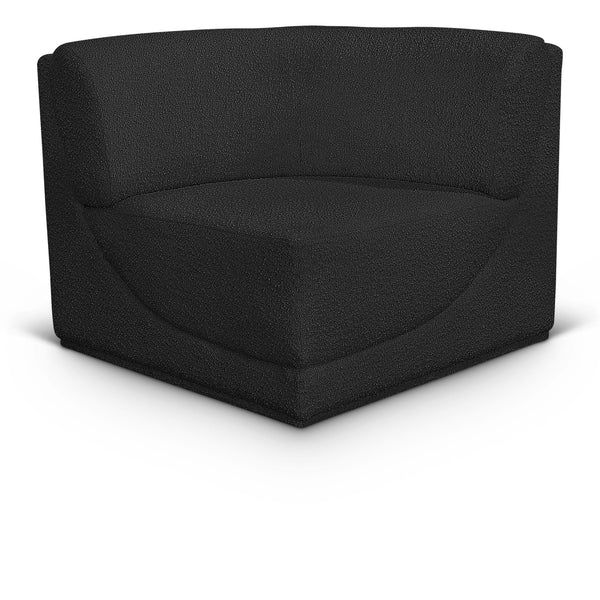 Meridian Ollie Black Boucle Fabric Corner IMAGE 1