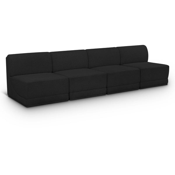 Meridian Ollie Black Boucle Fabric Modular Sofa IMAGE 1