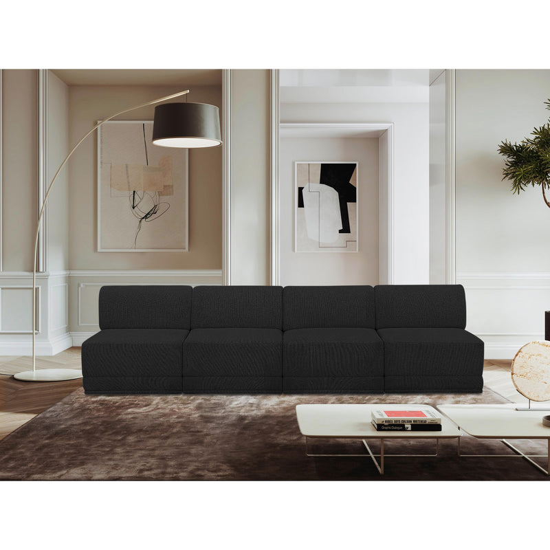 Meridian Ollie Black Boucle Fabric Modular Sofa IMAGE 2