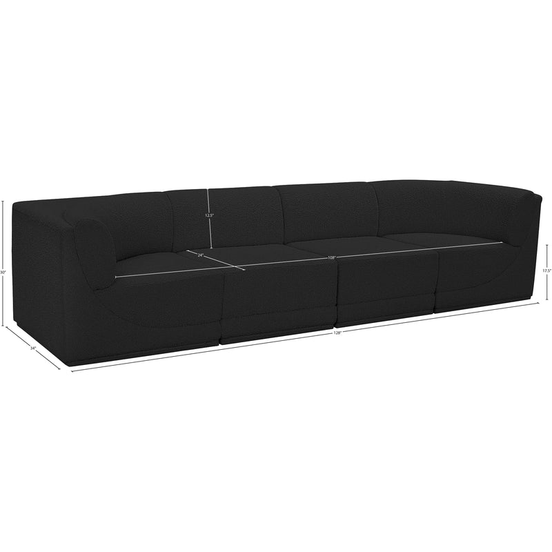 Meridian Ollie Black Boucle Fabric Modular Sofa IMAGE 12