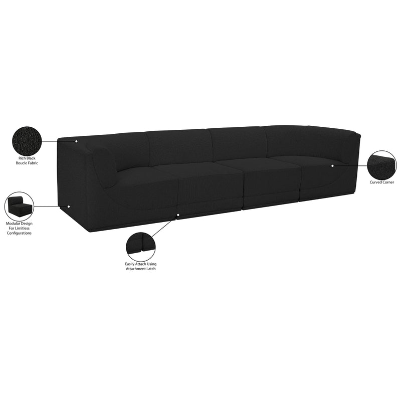 Meridian Ollie Black Boucle Fabric Modular Sofa IMAGE 13