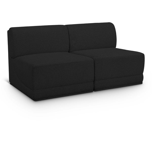 Meridian Ollie Black Boucle Fabric Modular Sofa IMAGE 1