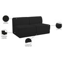 Meridian Ollie Black Boucle Fabric Modular Sofa IMAGE 9