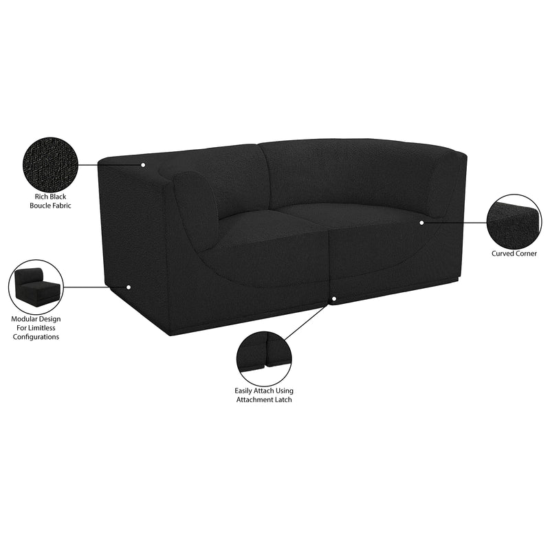 Meridian Ollie Black Boucle Fabric Modular Sofa IMAGE 11