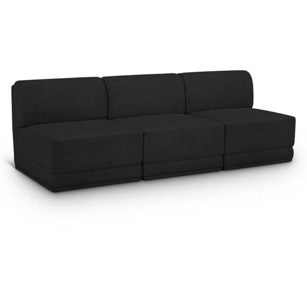 Meridian Ollie Black Boucle Fabric Modular Sofa IMAGE 1