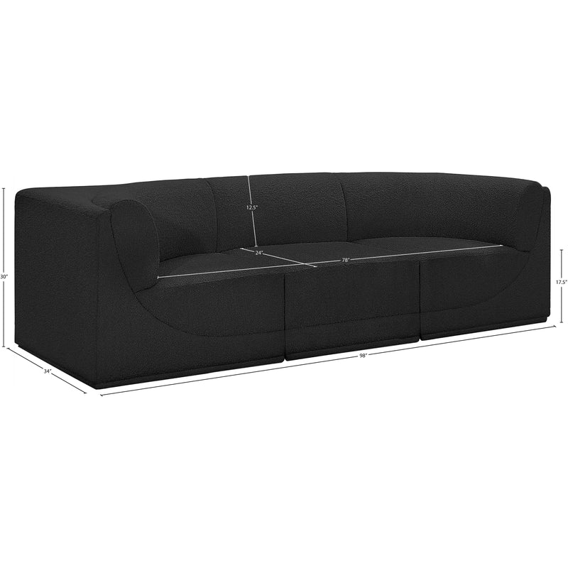 Meridian Ollie Black Boucle Fabric Modular Sofa IMAGE 12