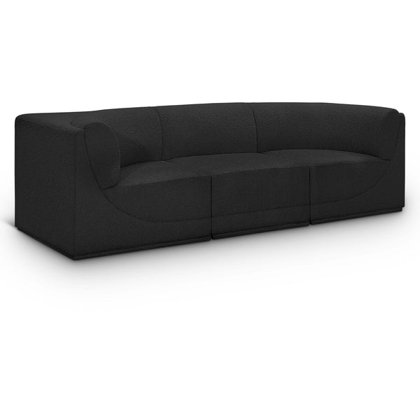 Meridian Ollie Black Boucle Fabric Modular Sofa IMAGE 1