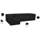Meridian Ollie Black Boucle Fabric Modular Sectional IMAGE 16