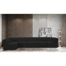 Meridian Ollie Black Boucle Fabric Modular Sectional IMAGE 2