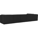Meridian Ollie Black Boucle Fabric Modular Sectional IMAGE 4