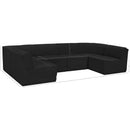  Meridian Ollie 128" Black Boucle Fabric Upholstered 6 pc Modular Sectional IMAGE 12
